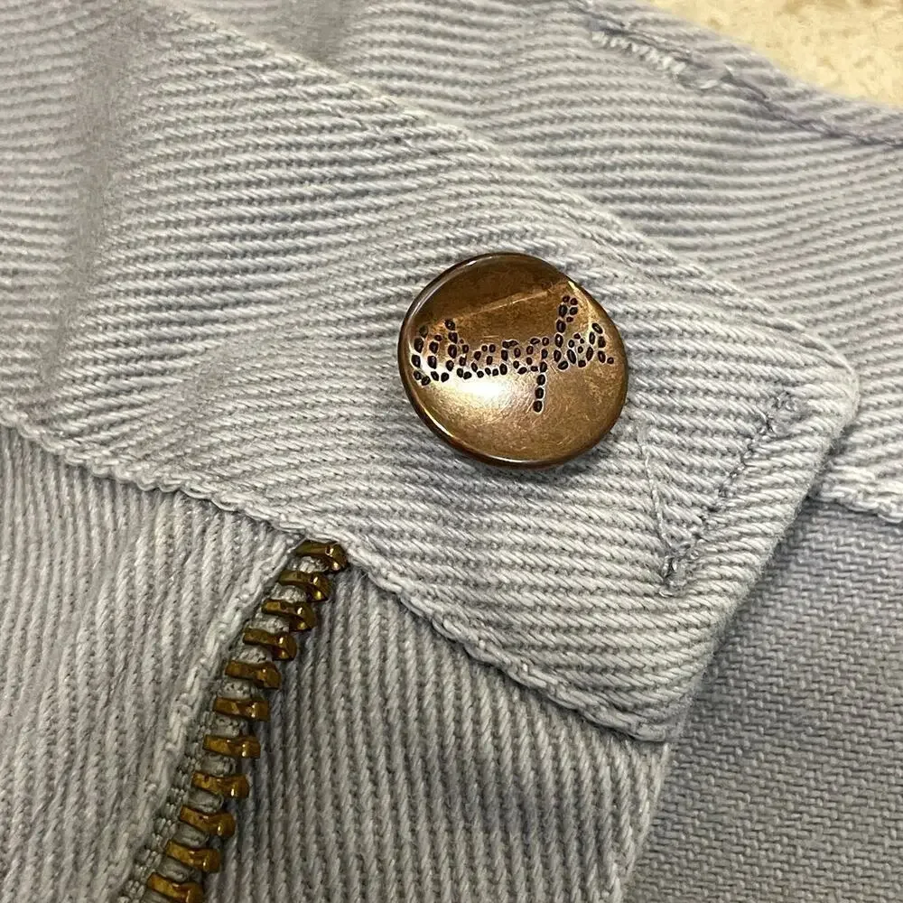 Wrangler 33x30 USA Gray Twill Jeans | Vintage Cowboy Cut Straight Leg Y2K Rare - Picture 6 of 10